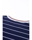 Azura Exchange Color Block Cuffs Rib Knit Striped Pullover - S