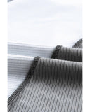 Azura Exchange Color Block Rib Knit Top with Irregular Seaming Trim - M