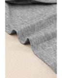 Azura Exchange Rib Knit Split Neck Pullover Top - L