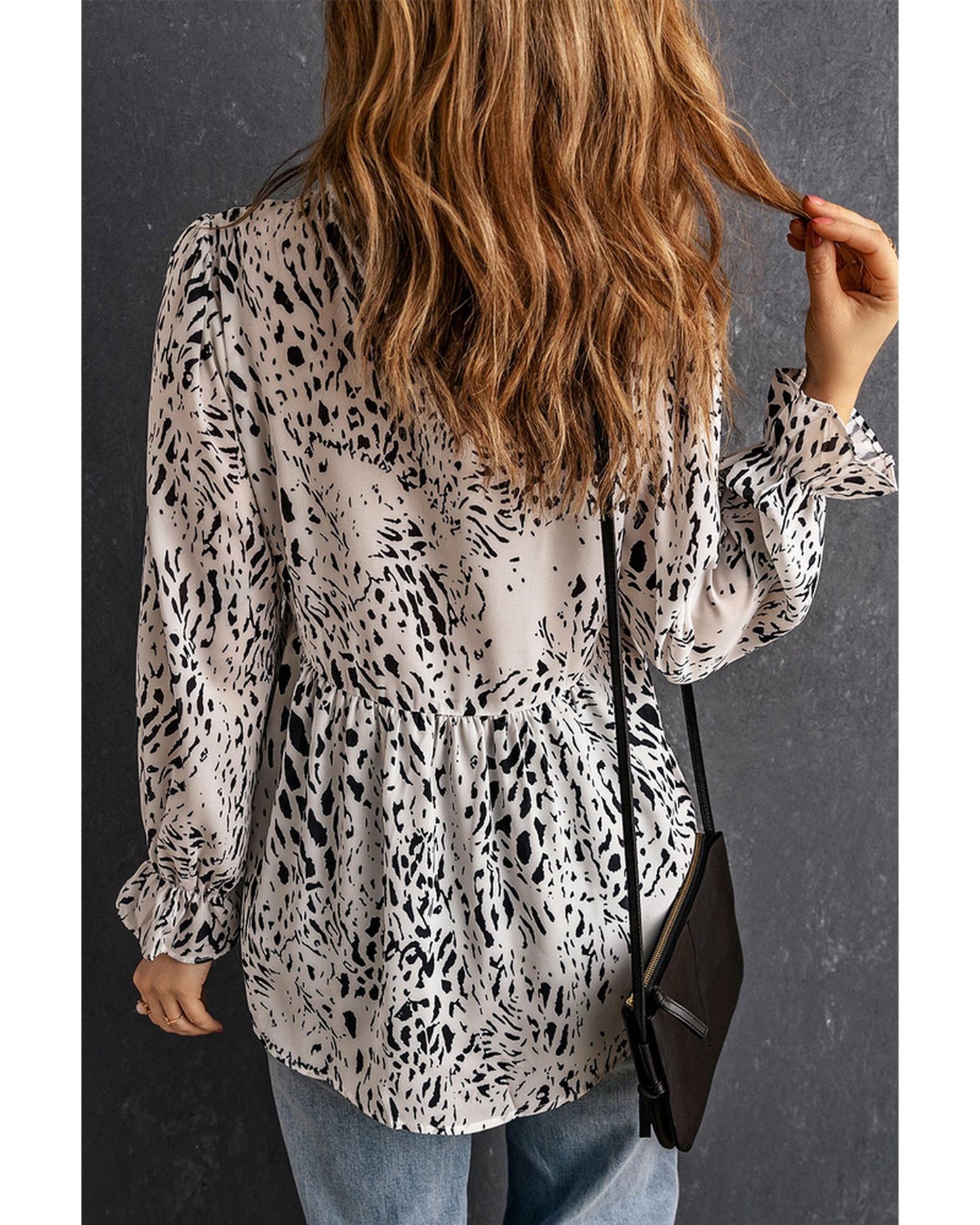 Azura Exchange Frilled Neck Blouse - S