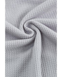 Azura Exchange Leopard Contrast Sleeve Colorblock Waffle Knit Top - M