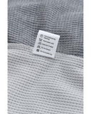 Azura Exchange Leopard Contrast Sleeve Colorblock Waffle Knit Top - S