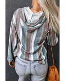 Azura Exchange Striped Textured Knit Hoodie - L