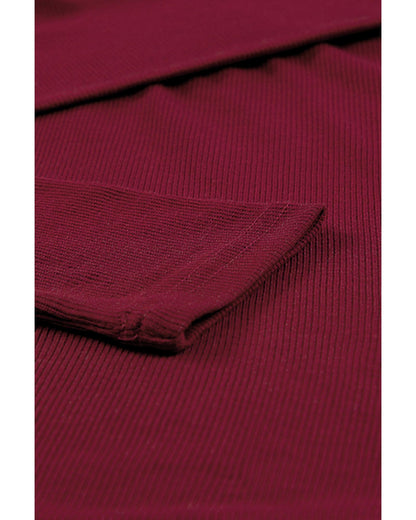 Azura Exchange Leopard Ribbed Wrap Top - L