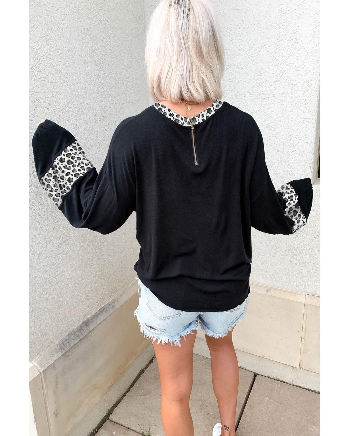 Azura Exchange Leopard Print Balloon Sleeve Top - XL