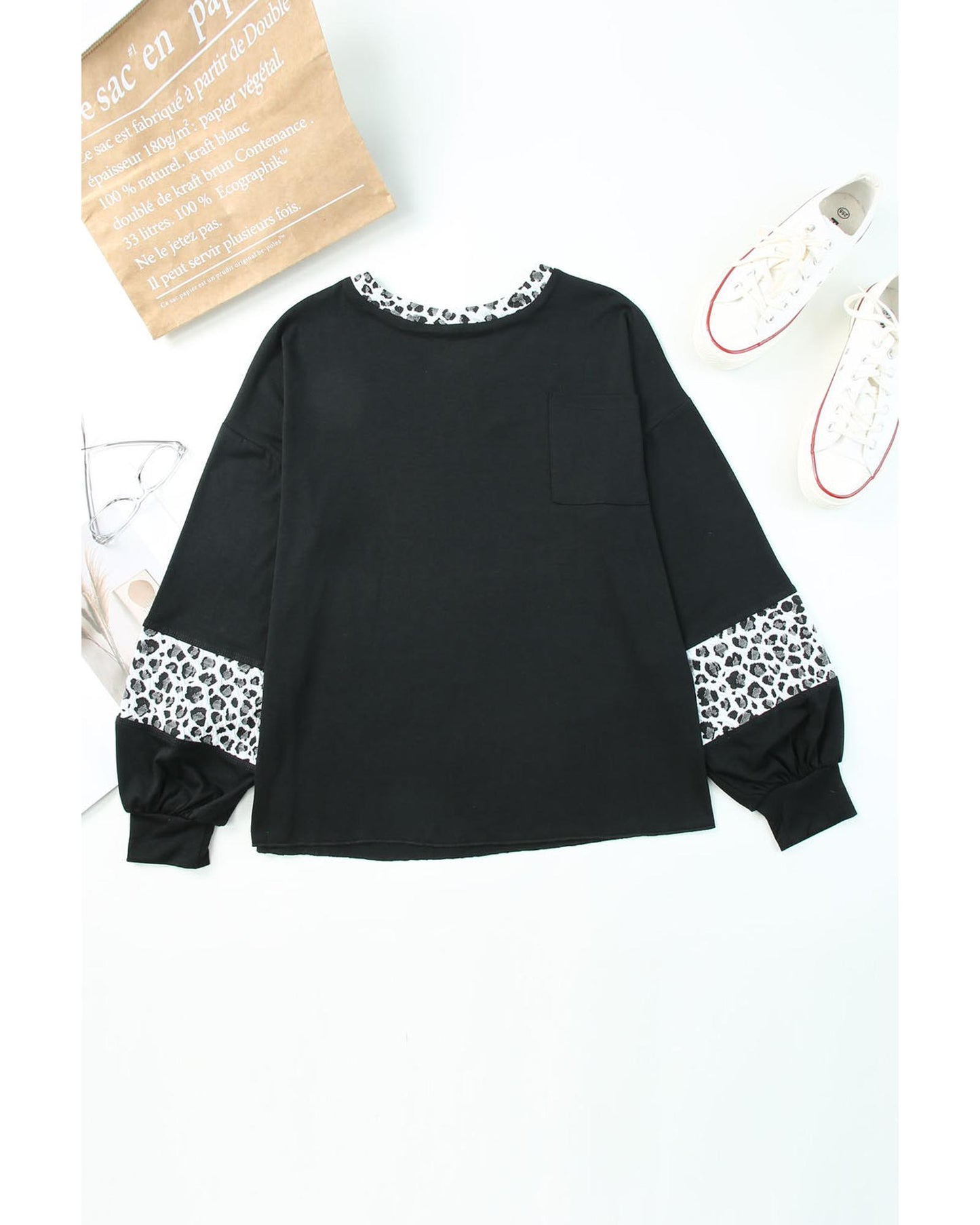 Azura Exchange Leopard Print Balloon Sleeve Top - XL