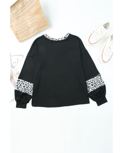 Azura Exchange Leopard Print Balloon Sleeve Top - XL