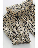Azura Exchange Frilled Neck Cheetah Blouse - XL