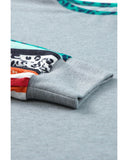 Azura Exchange Leopard Bubble Sleeves Knit Top - S