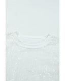 Azura Exchange Sequin Short Sleeve T-Shirt - M