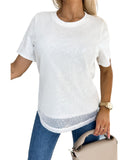Azura Exchange Sequin Short Sleeve T-Shirt - M