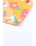 Azura Exchange Ruffle Cap Sleeve Floral Print Blouse - L