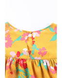 Azura Exchange Ruffle Cap Sleeve Floral Print Blouse - XL