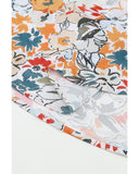 Azura Exchange Multicolor Split V Neck Flower Print Blouse - L