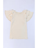 Azura Exchange Tiered Ruffled Short Sleeve T Shirt - XL
