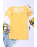 Azura Exchange Lace Crochet Short Sleeve T-Shirt - S