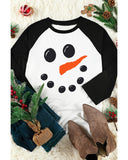 Azura Exchange Christmas Funny Face Print Color Block Top - S