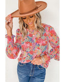 Azura Exchange Floral Puff Sleeve Blouse - S