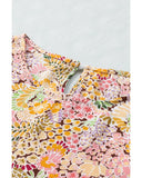 Azura Exchange Floral Print Puff Sleeve Blouse - XL
