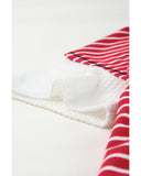 Azura Exchange Striped Star Print Knit Short Sleeve Top - S