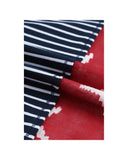 Azura Exchange Stripes Stars Print Knit Short Sleeves Top - M