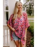 Azura Exchange Abstract Floral Print Oversize Tunic Top - M
