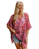 Cheeky X by Azura Exchange Abstract Floral Print Oversize Tunic Top - S