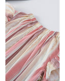 Azura Exchange Striped Print Ruffle Blouse - S