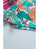 Azura Exchange Floral Print Short Sleeve Babydoll Blouse - XL