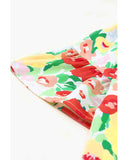 Azura Exchange Ruffled V Neck Floral Print Blouse - L
