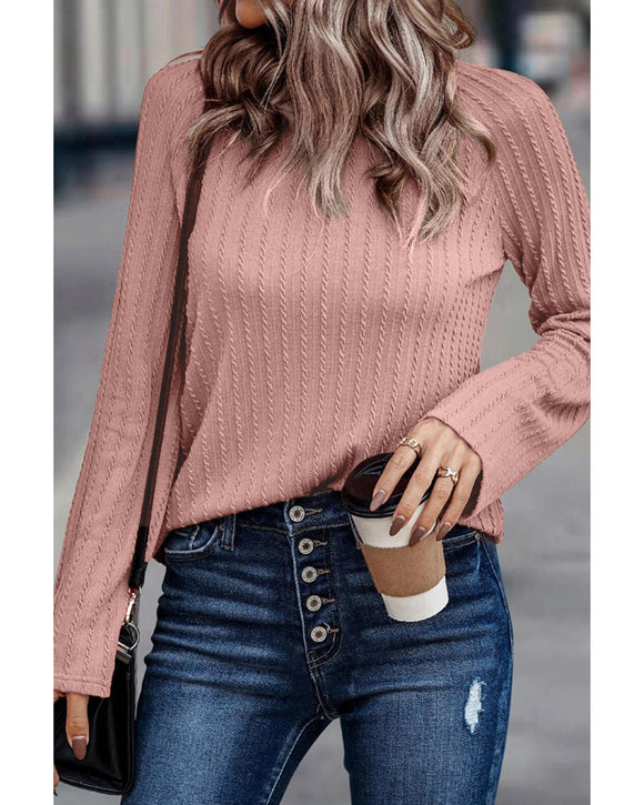 Azura Exchange Ribbed Knit Long Sleeve Top - S