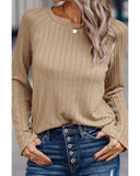 Azura Exchange Ribbed Knit Long Sleeve Top - XL