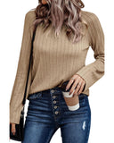 Azura Exchange Ribbed Knit Long Sleeve Top - XL