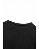 Azura Exchange Ribbed Round Neck Knit Long Sleeve Top - M