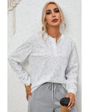Azura Exchange Relaxed Rib Knit Long Sleeve Henley Top - M