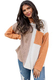 Cheeky X by Azura Exchange Textured Knit Top with Colorblock Chest Pocket - L