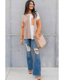 Azura Exchange Textured Knit Top with Colorblock Chest Pocket - XL