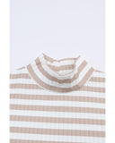 Azura Exchange Striped Print Knit Long Sleeve Tee - L