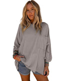 Azura Exchange Oversized Ribbed Knit Roll-tab Sleeve Top - 2XL
