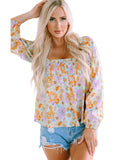 Azura Exchange Floral Puff Sleeve Babydoll Blouse - S