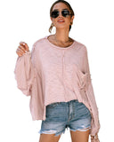 Azura Exchange Loose Sleeve Oversized Top with Exposed Seam Chest Pocket - XL