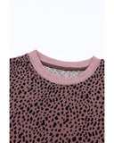 Azura Exchange Spotted Print Round Neck Long Sleeve Top - L