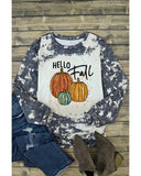 Azura Exchange Hello Fall Pumpkin Graphic Tie Dye Long Sleeve Top - S