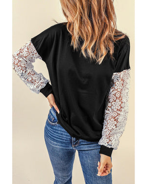 Azura Exchange Lace Sleeve Top - M