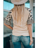 Azura Exchange Leopard Ruffle Sleeve Waffle Knit Top - XL