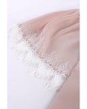 Azura Exchange Lace Flutter Sleeve Top - L