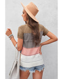 Azura Exchange Stripe Print Knitted V Neck Top - L