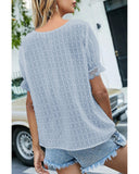 Azura Exchange Swiss Dot Lace V Neck Shirt - L
