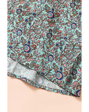 Azura Exchange Bubble Sleeve Floral Patchwork Blouse - M