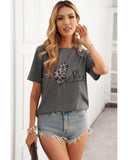 Azura Exchange Leopard Heart Shape Print Short Sleeve T-shirt - XL